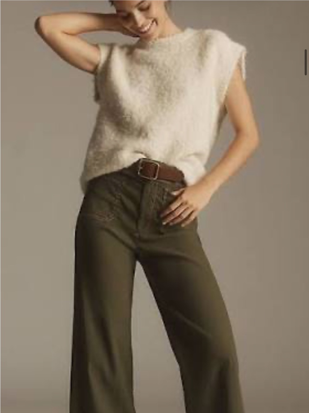 Anthropologie Colette Contrast Stitch Crop Pant